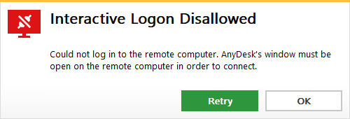interactive logon disallowed in anydesk